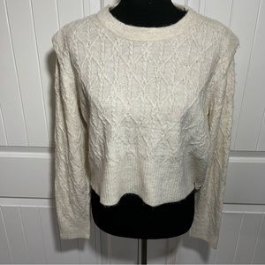 House of Harlow 1960 knit cropped sweater ivory women’s size small